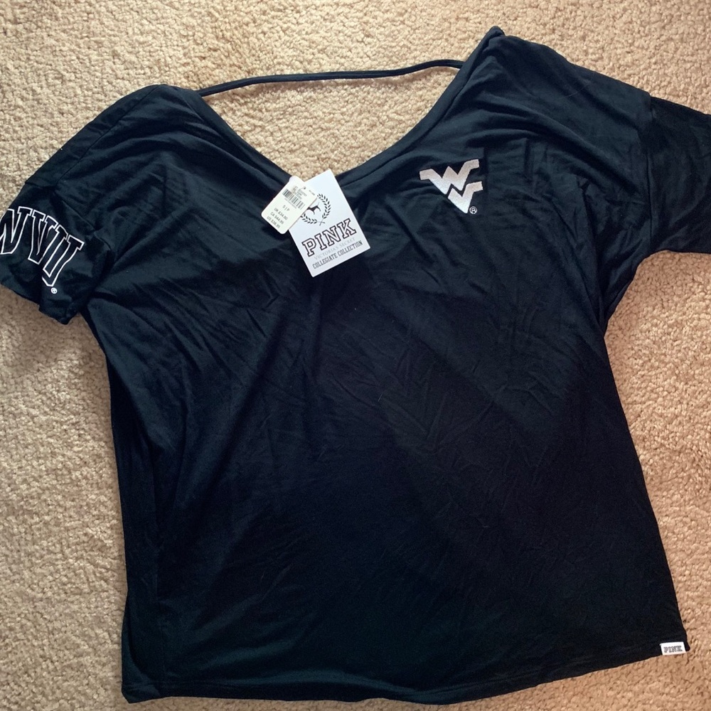 NWT PINK WVU oversized Tee Sz small